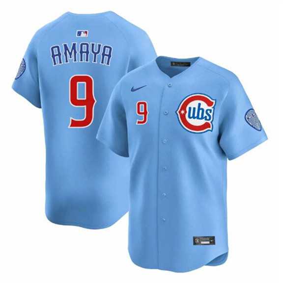 Men%27s Chicago Cubs #9 Miguel Amaya Blue 2024-25 2nd Alternate Limited Stitched Jersey Dzhi